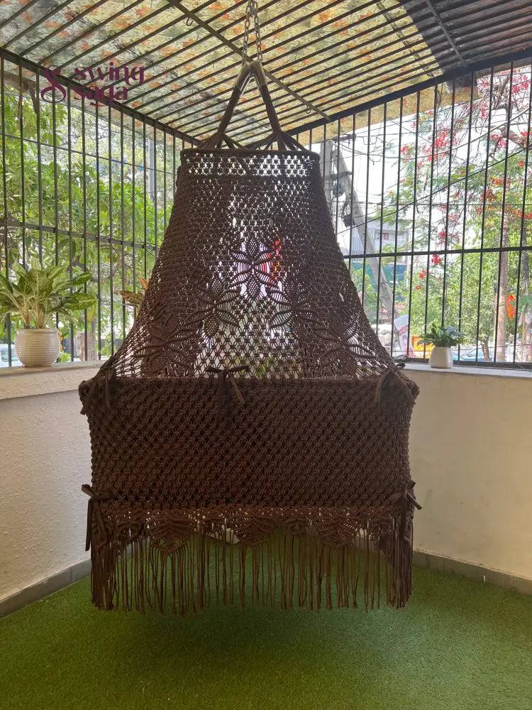 Mocha Brown Double seater hanging chair - Swing Saga