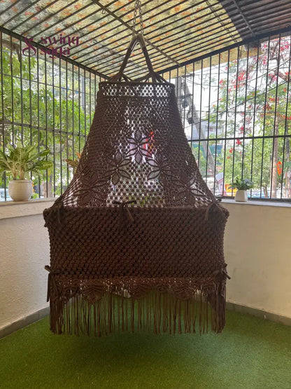 Mocha Brown Double seater hanging chair - Swing Saga