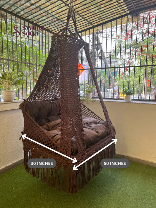 Mocha Brown Double seater hanging chair - Swing Saga
