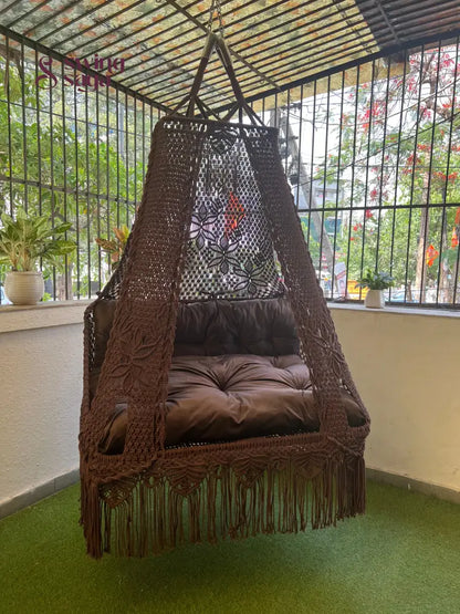 Mocha Brown Double seater hanging chair - Swing Saga