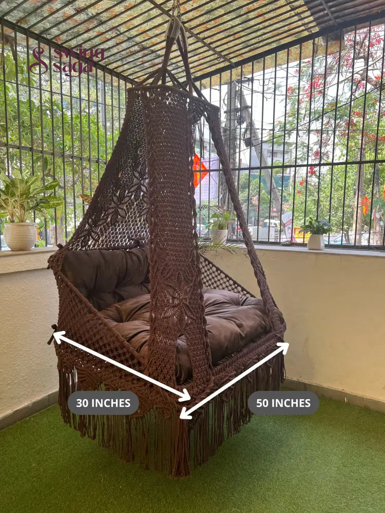Mocha Brown Double seater hanging chair - Swing Saga