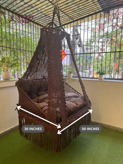 Mocha Brown Double seater hanging chair - Swing Saga
