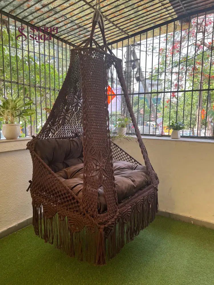 Mocha Brown Double seater hanging chair - Swing Saga