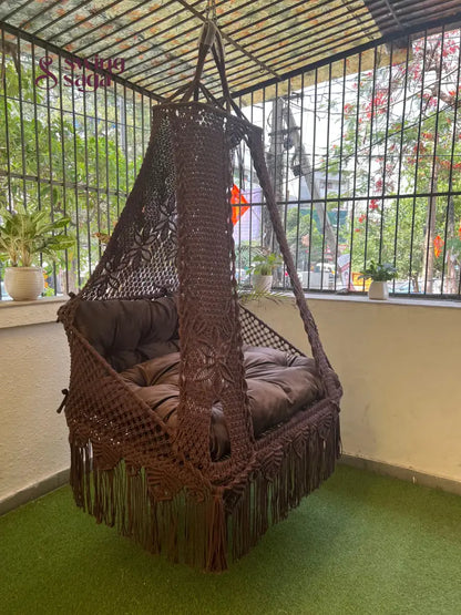 Mocha Brown Double seater hanging chair - Swing Saga