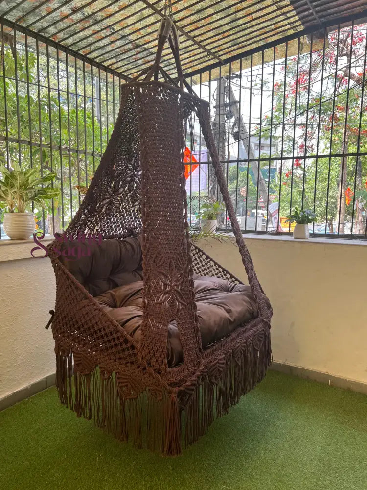 Mocha Brown Double seater hanging chair - Swing Saga
