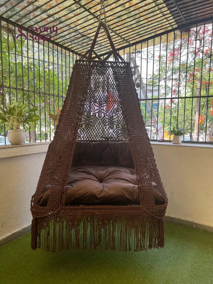 Mocha Brown Double seater hanging chair - Swing Saga