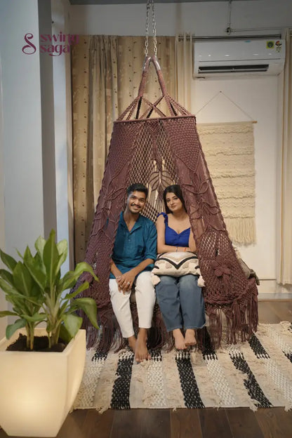 Brown boho sofa swing - Swing Saga