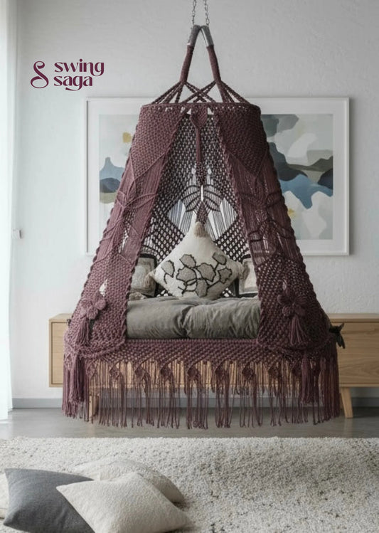 Brown boho sofa swing - Swing Saga