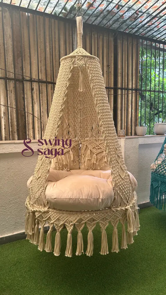 White Lemon Twist Chair Swing