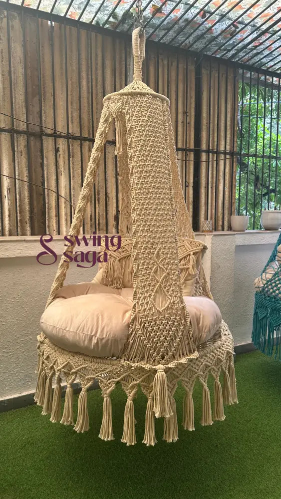 White Lemon Twist Chair Swing