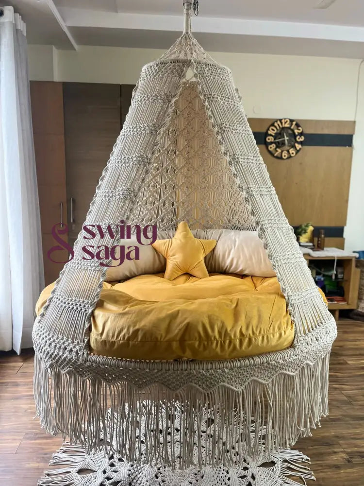 Cream Yellow Bed Swing 60 Inches / Light Grey