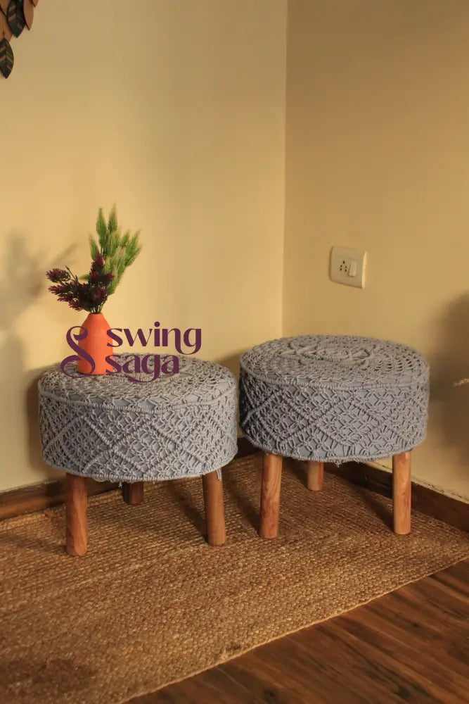 Daylight Blue Ottoman - Set Of 2