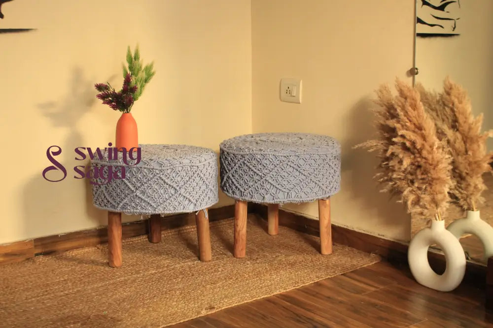 Daylight Blue Ottoman - Set Of 2