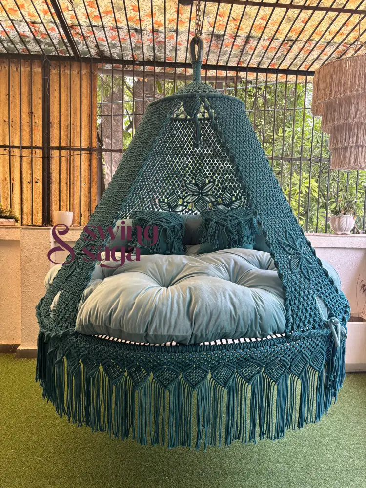 Deep Ocean Teal Blue Big Bed Swing 70 Inches / Teal Blue / Ocean Blue