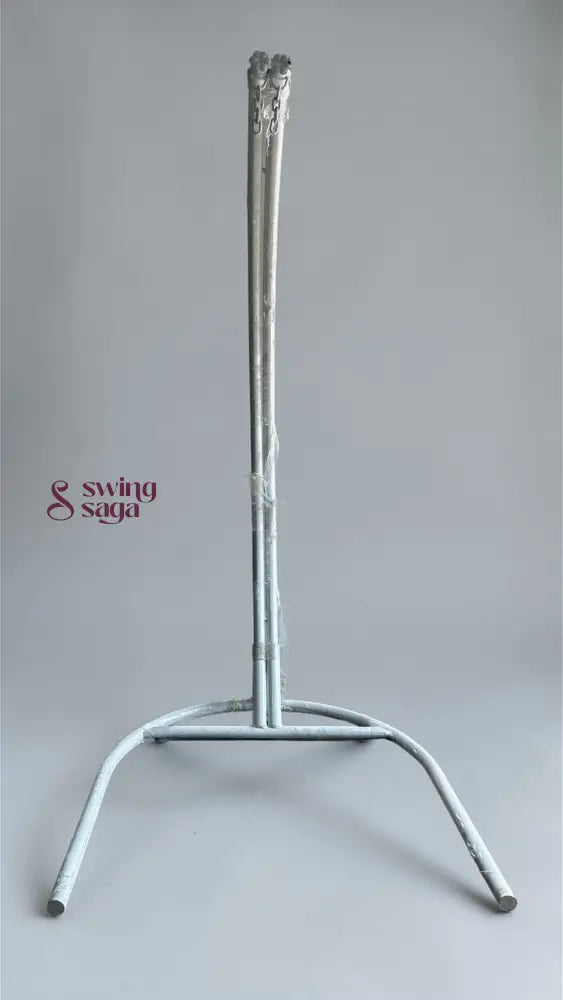 Silver candlestick holder on a gray background