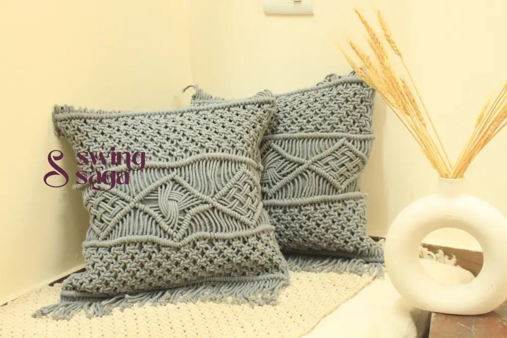 Dove Macrame Cushion