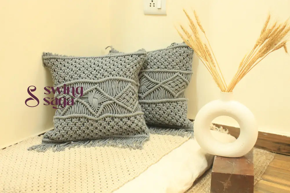 Dove Macrame Cushion