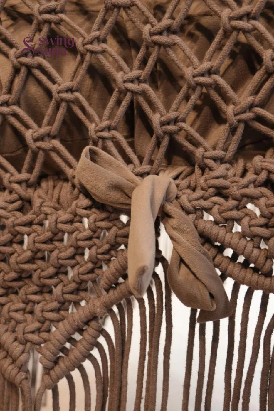 Dune, Handcrafted Cotton Macramé Sofa Swing - 48*25 Inches / Ash brown