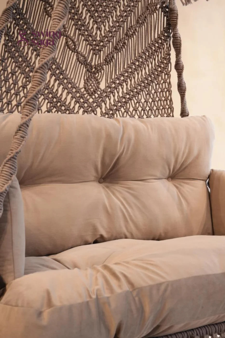 Dune, Handcrafted Cotton Macramé Sofa Swing - 48*25 Inches / Ash brown