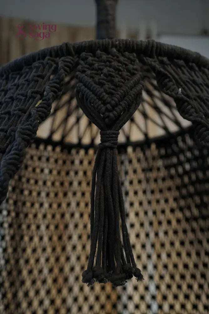 Dusty Black Macrame Bed Swing - Swing Saga