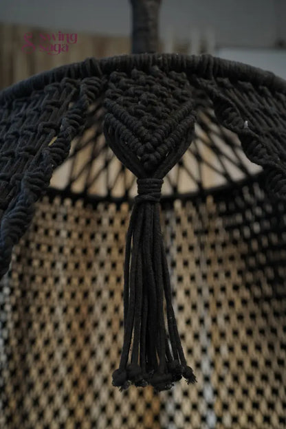 Dusty Black Macrame Bed Swing - Swing Saga