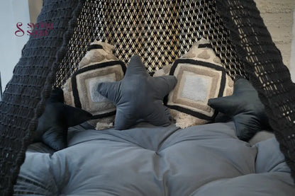 Dusty Black Macrame Bed Swing - Swing Saga
