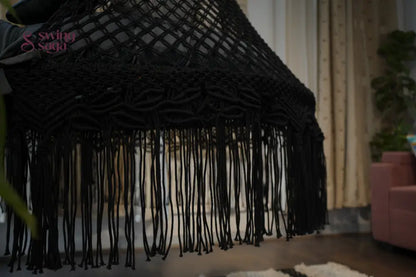 Dusty Black Macrame Bed Swing - Swing Saga