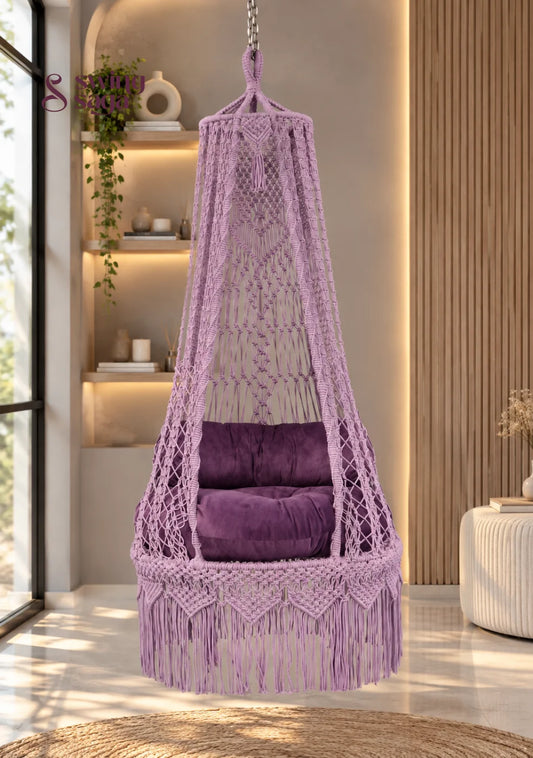 Ecofriendly Purple Haze Swing by Swing Saga - 35 Inches / Lavender / IN