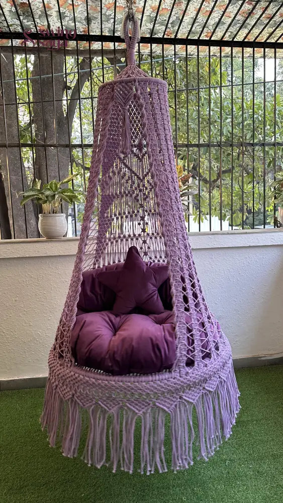 Lavender single seater hanging chair - Swing Saga