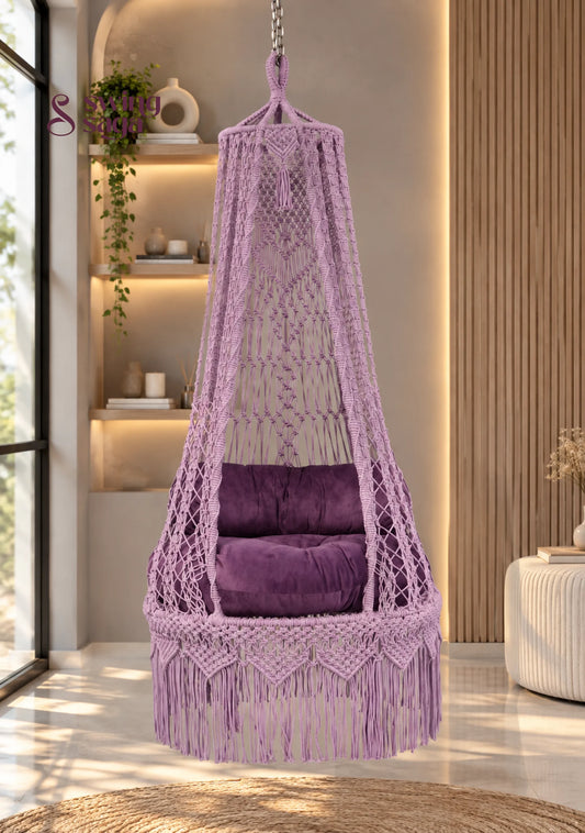 Ecofriendly Purple Haze Swing by Swing Saga - 35 Inches / Lavender / IN
