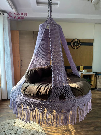 Lavender Macrame Bed Swing - Swing Saga