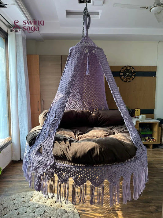 Lavender Macrame Bed Swing - Swing Saga