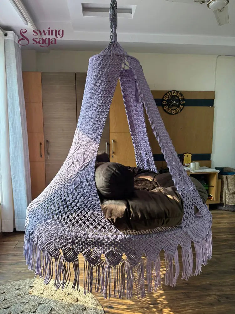 Lavender Macrame Bed Swing - Swing Saga
