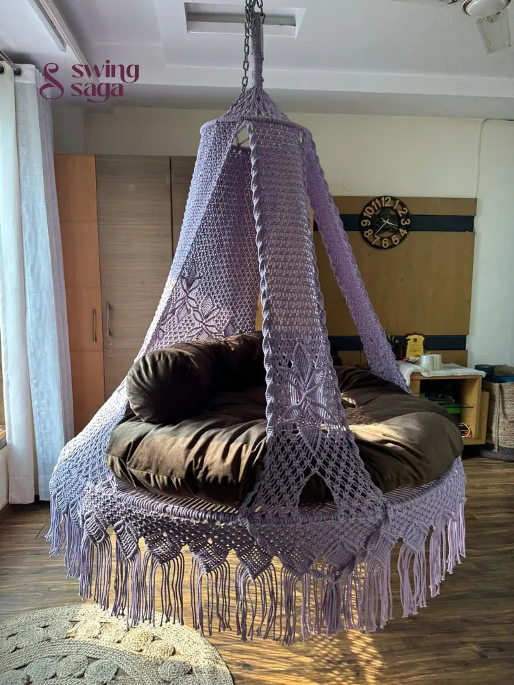 Lavender Macrame Bed Swing - Swing Saga