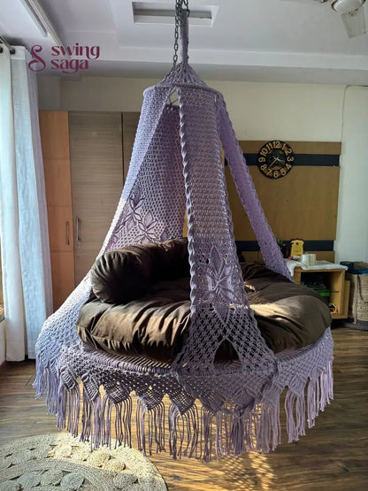 Lavender Macrame Bed Swing - Swing Saga
