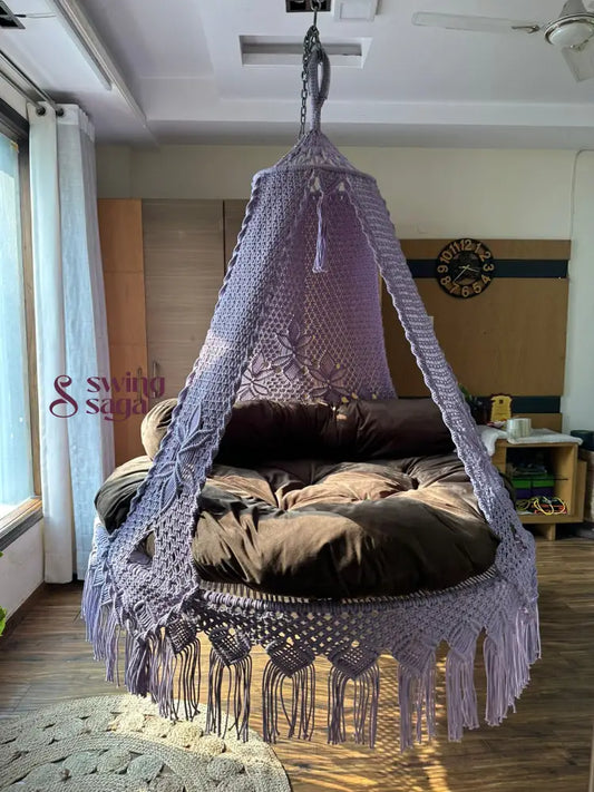 Lavender Macrame Bed Swing - Swing Saga