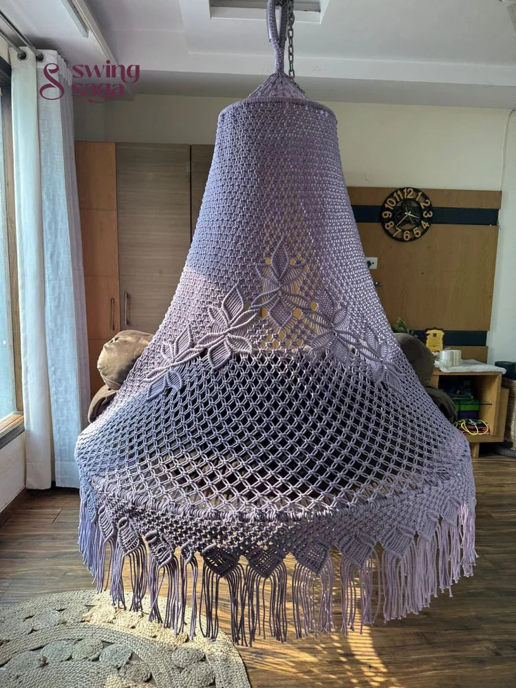 Lavender Macrame Bed Swing - Swing Saga