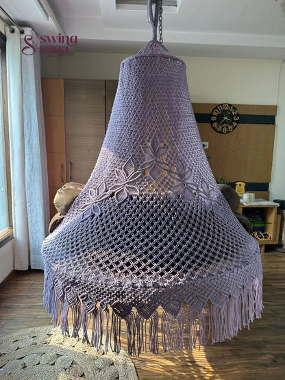 Lavender Macrame Bed Swing - Swing Saga