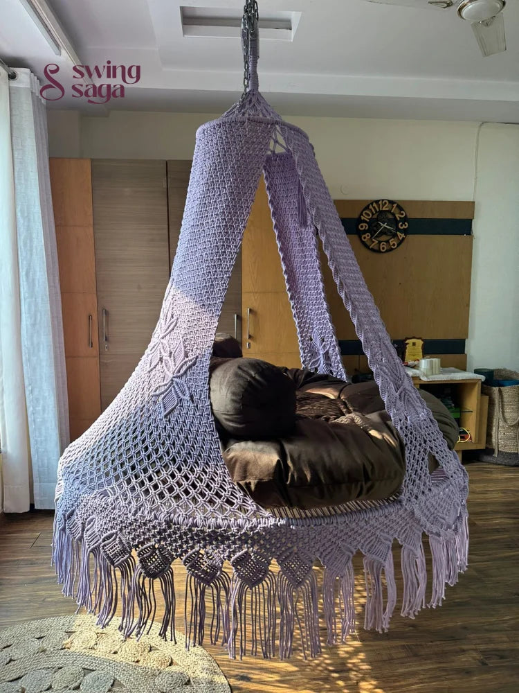 Lavender Macrame Bed Swing - Swing Saga