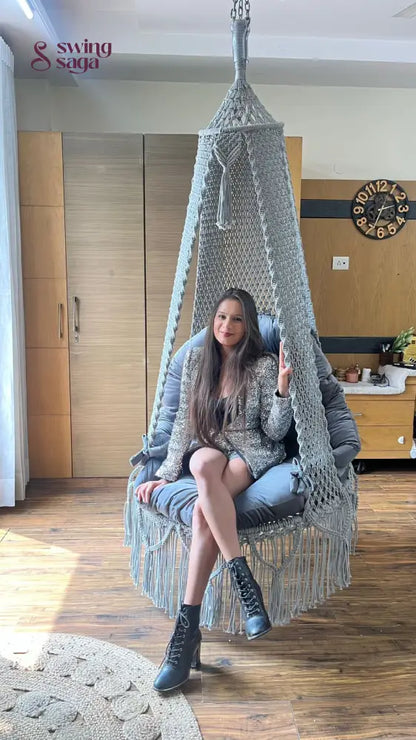 Light Grey single seater hanging chair - Swing Saga