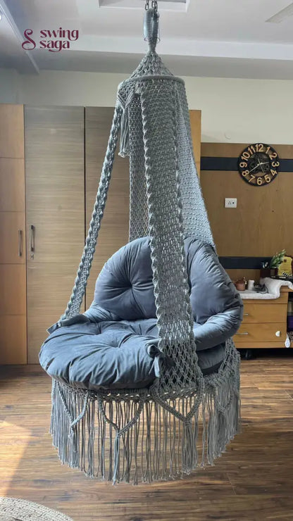 Light Grey single seater hanging chair - Swing Saga