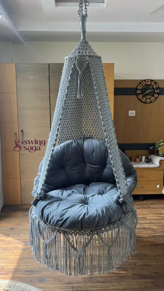Light Grey single seater hanging chair - Swing Saga