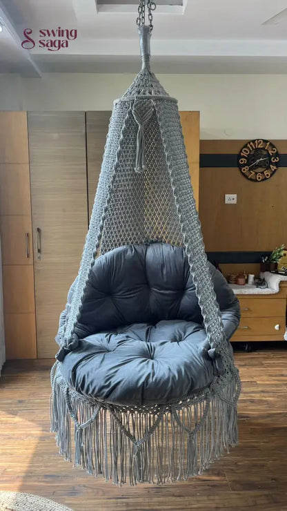 Light Grey single seater hanging chair - Swing Saga