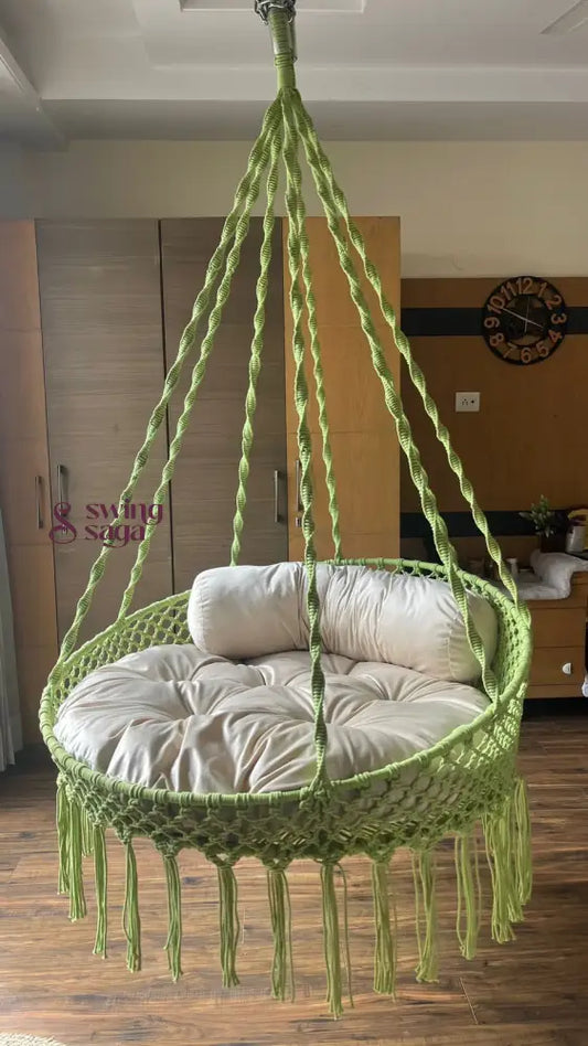 Lime Green single seater hanging chair - Swing Saga