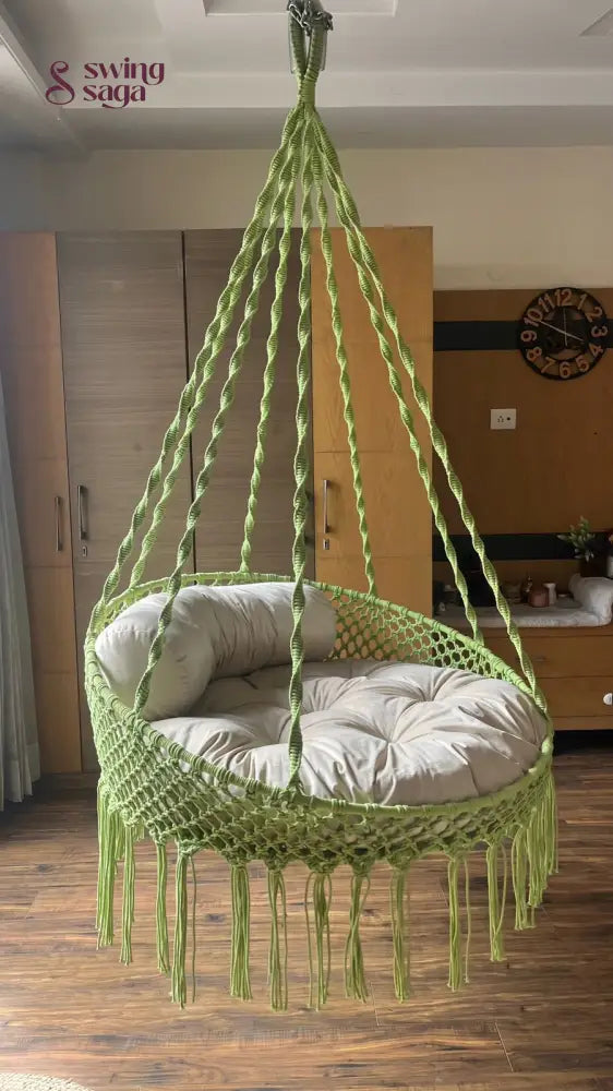 Lime Green single seater hanging chair - Swing Saga