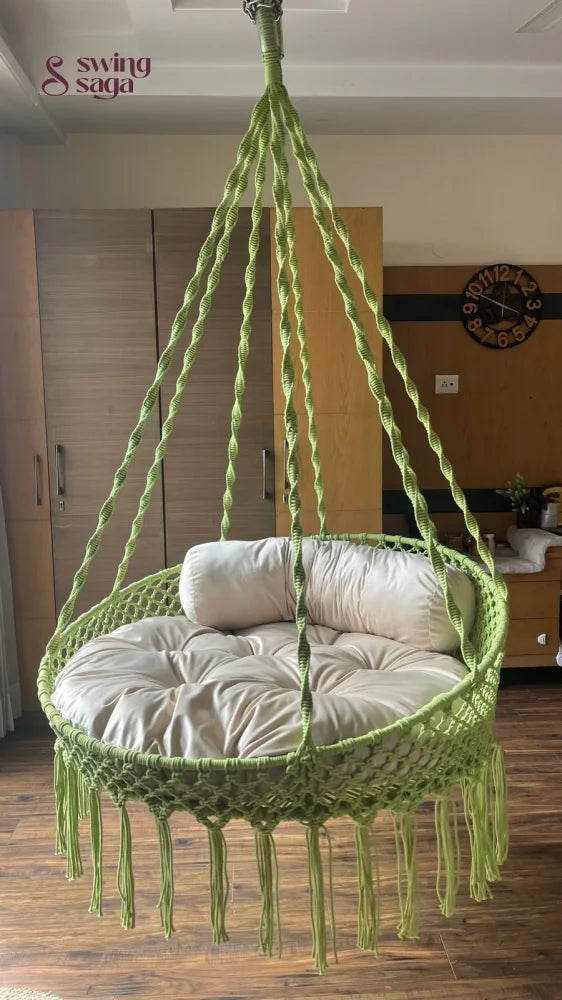 Lime Green single seater hanging chair - Swing Saga