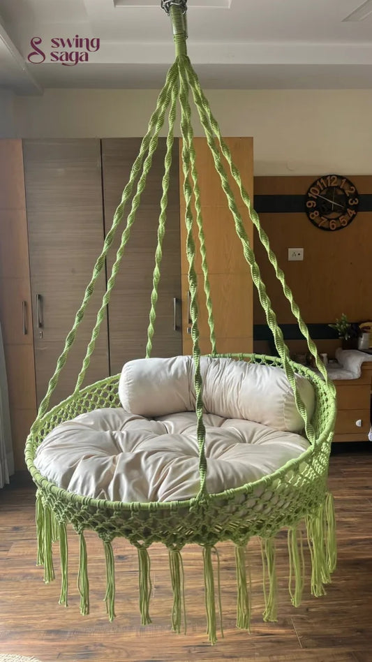 Lime Green single seater hanging chair - Swing Saga