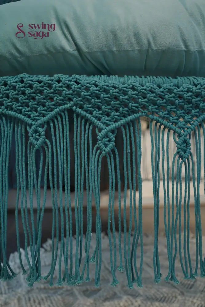 Teal Blue  Macrame Bed Swing - Swing Saga