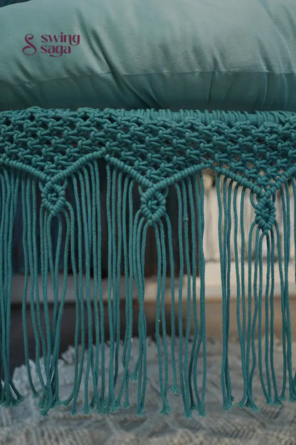 Teal Blue  Macrame Bed Swing - Swing Saga