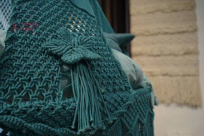 Teal Blue  Macrame Bed Swing - Swing Saga